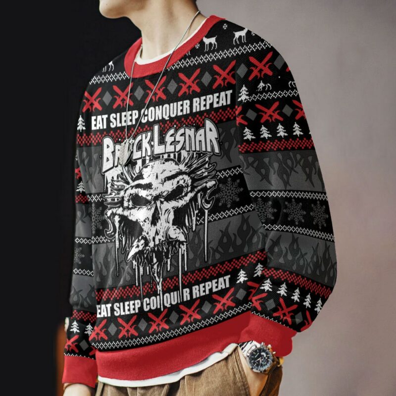 Eat Sleep Conquer Repeat Brock Lesnar Ugly Sweater