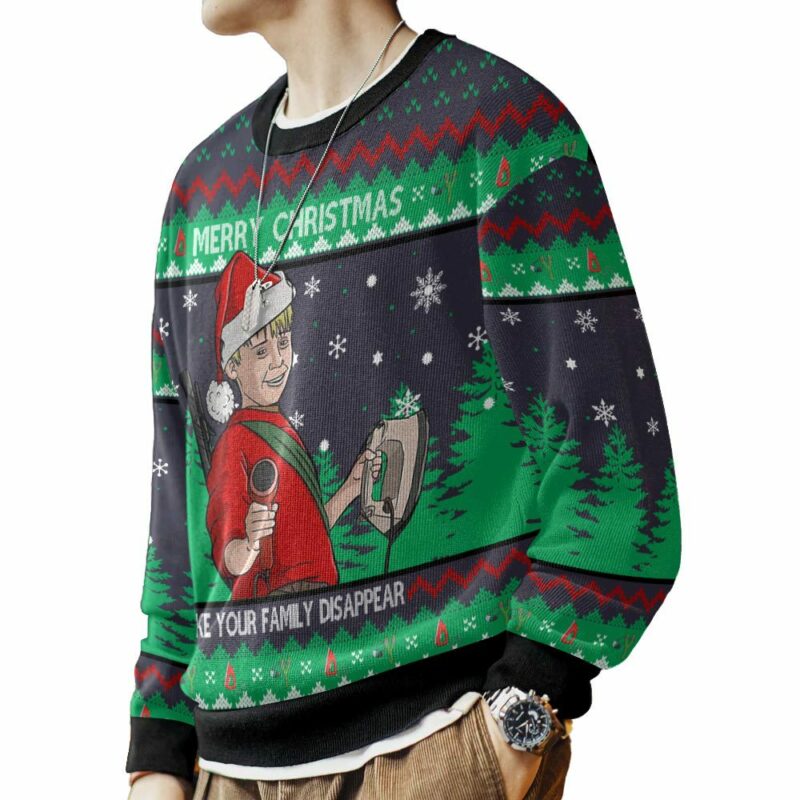 Make Your Family Disappear Home Alone Ugly Sweater