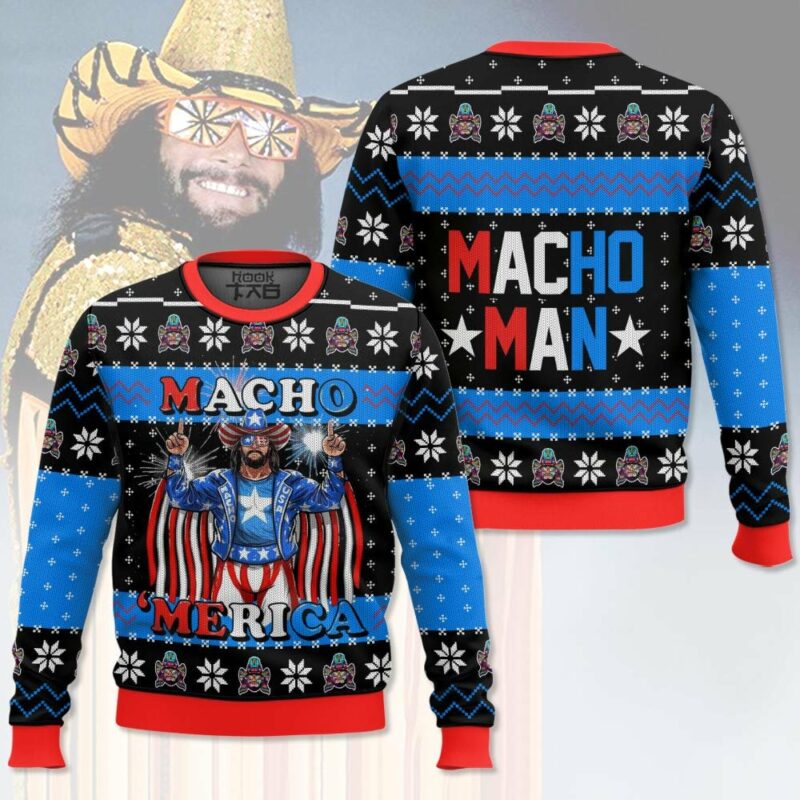 MACHO MERICA Macho Man Ugly Sweater