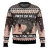 First of All I'm a Delight Hippo Ugly Sweater