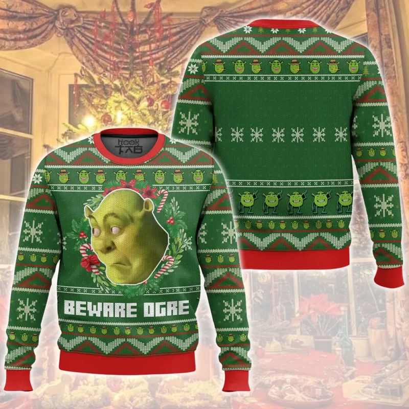 Beware Ogre Shrek Ugly Sweater