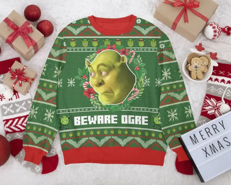 Beware Ogre Shrek Ugly Sweater