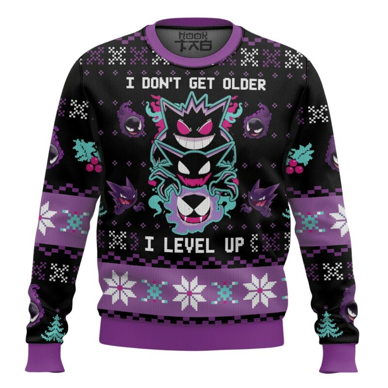 I Don't Get Older I Level Up Gengar PKM Ugly Sweater