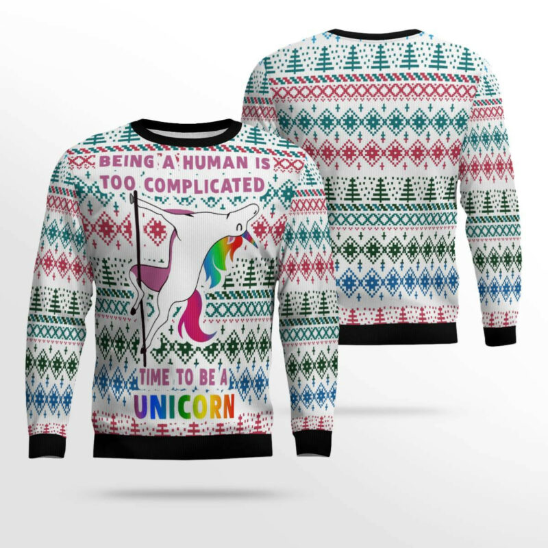 Be A Unicorn Ugly Christmas Sweater