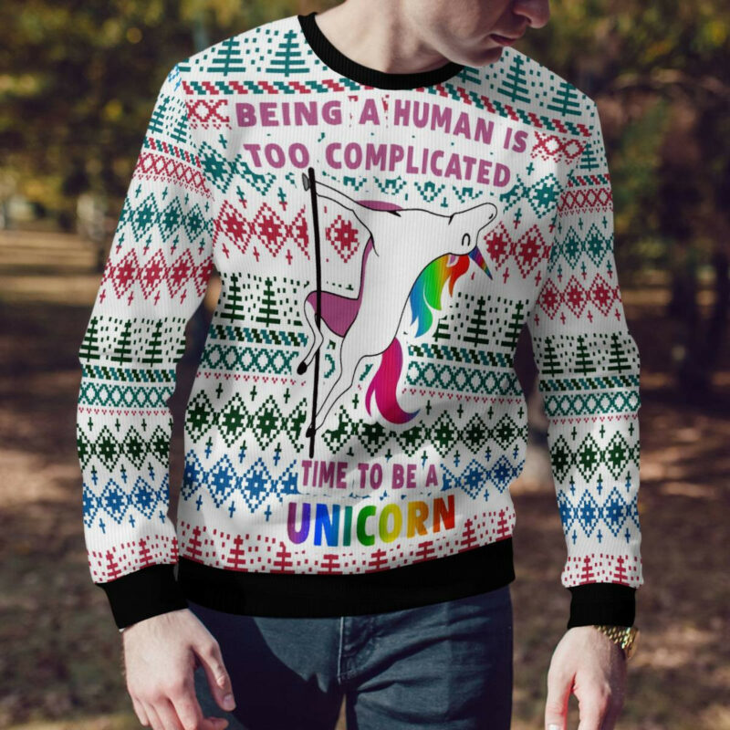 Be A Unicorn Ugly Christmas Sweater