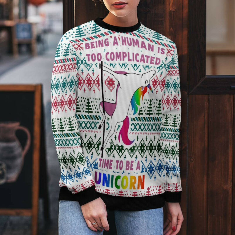 Be A Unicorn Ugly Christmas Sweater