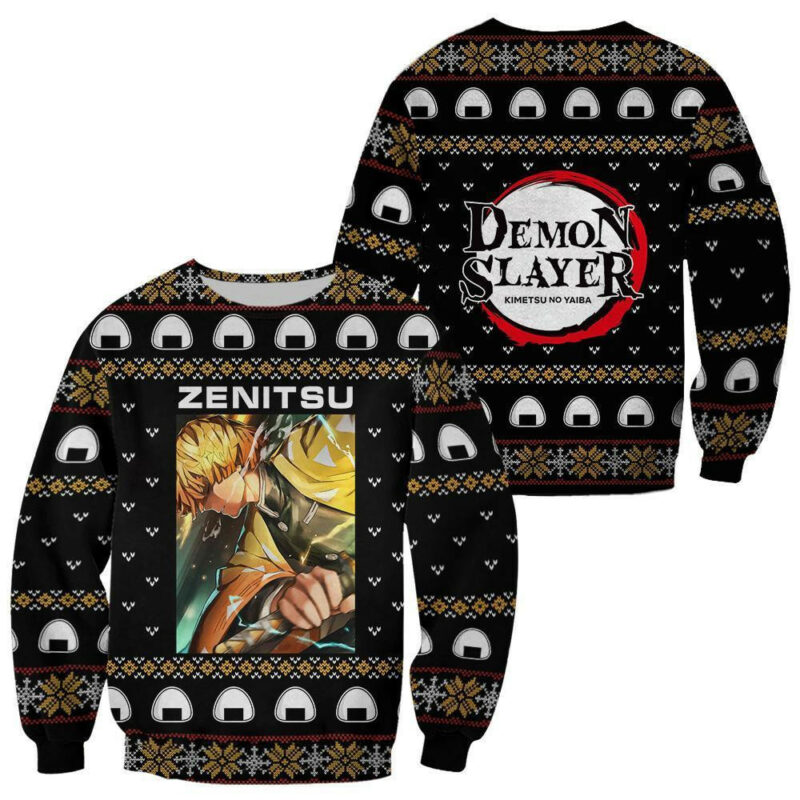 3D Anime Demon Slayer Zenitsu Agatsuma Custom Fandom Ugly Christmas Sweater