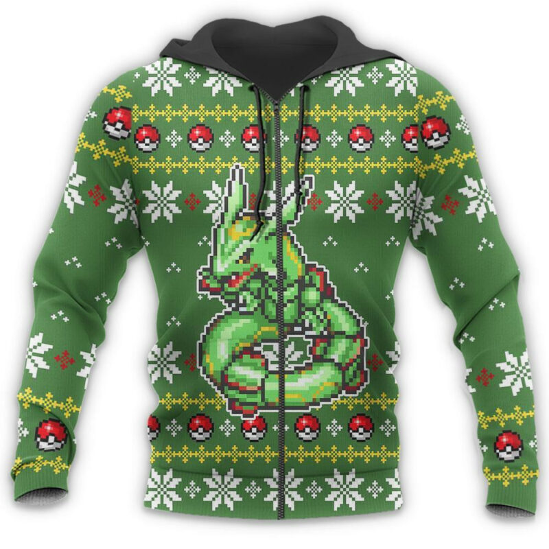 3D Anime Pokemon Rayquaza Custom Fandom Ugly Christmas Sweater VA308093