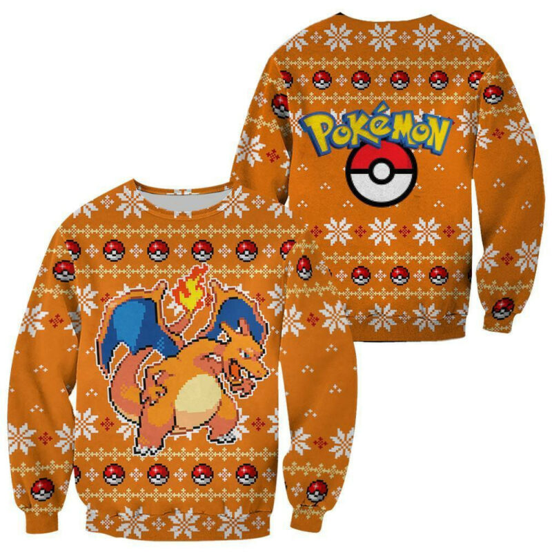 3D Anime Pokemon Charizard Custom Fandom Ugly Christmas Sweater VA308277