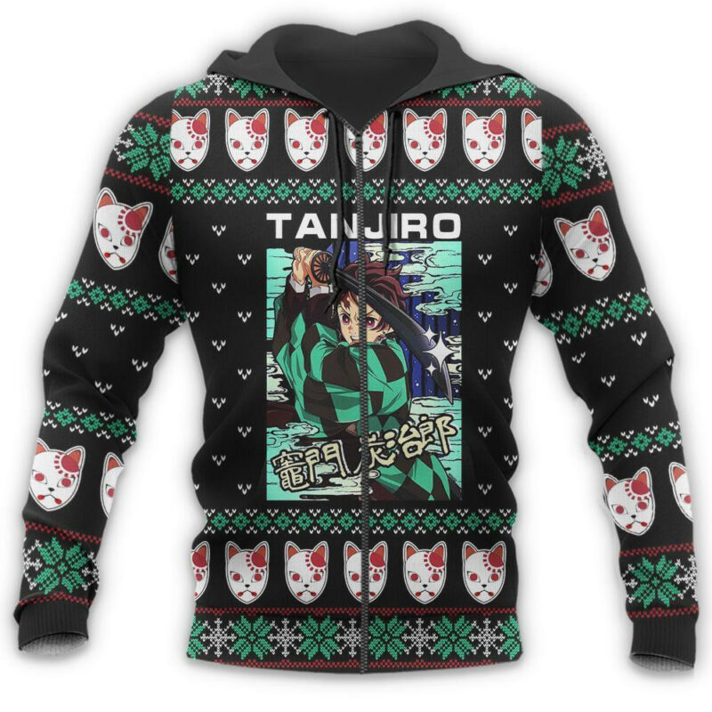 3D Anime Demon Slayer Tanjiro Kamado Custom Fandom Ugly Christmas Sweater VA310109