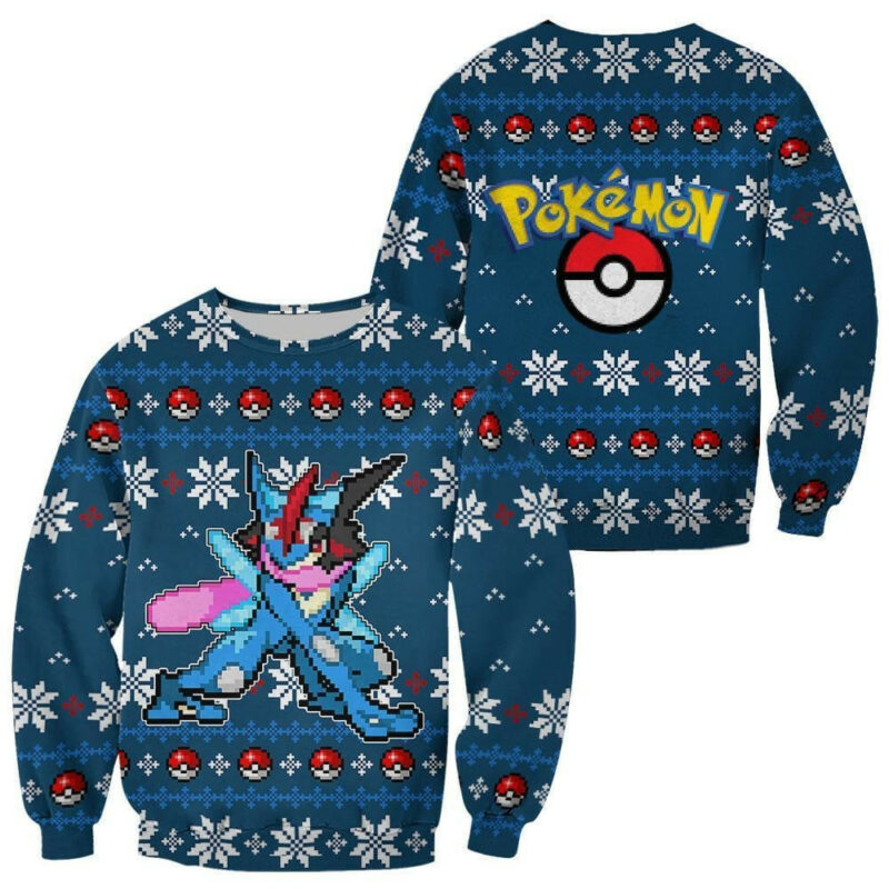 3D Anime Pokemon Greninja Custom Fandom Ugly Christmas Sweater