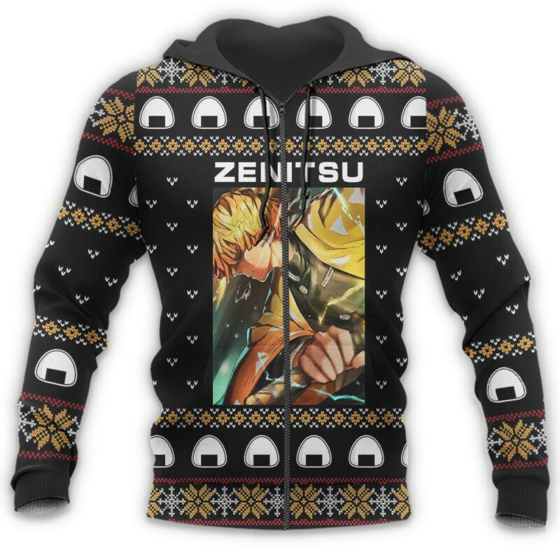 3D Anime Demon Slayer Zenitsu Agatsuma Custom Fandom Ugly Christmas Sweater