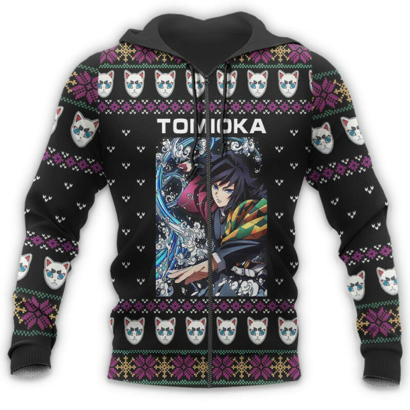 3D Anime Demon Slayer Giyu Tomioka Custom Fandom Ugly Christmas Sweater