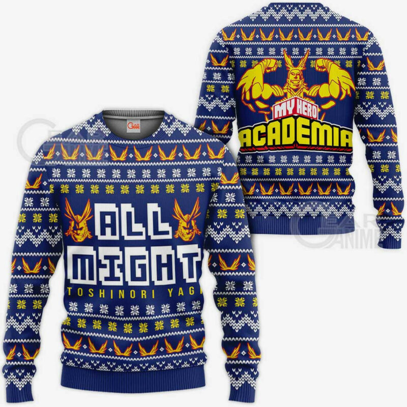 3D Anime My Hero Academia All Might Custom Fandom Ugly Christmas Sweater