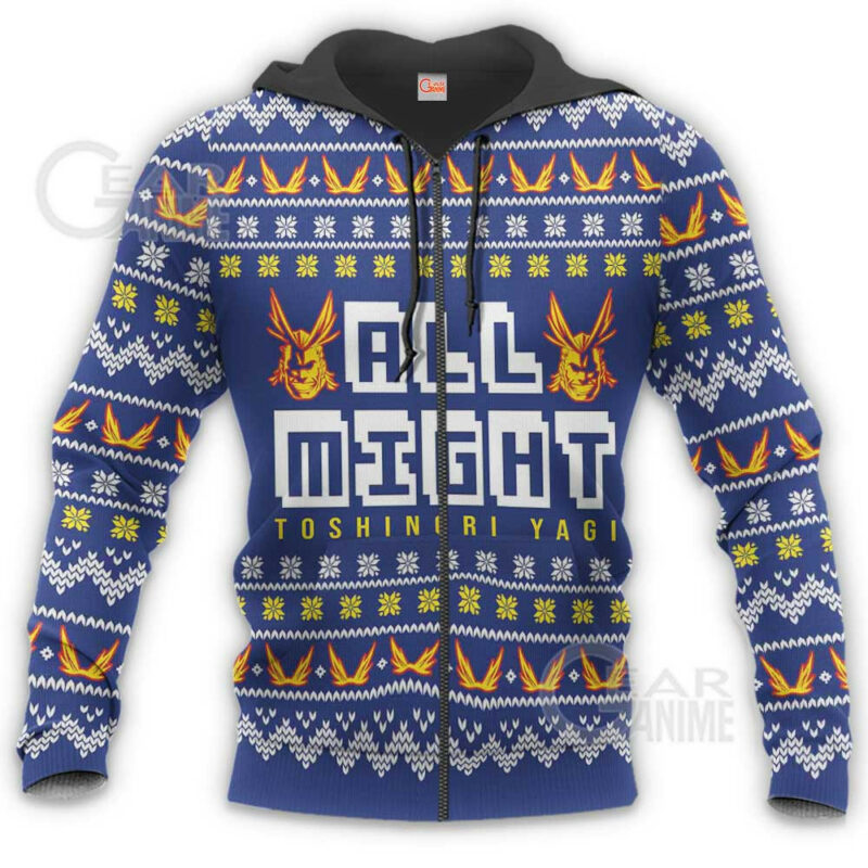 3D Anime My Hero Academia All Might Custom Fandom Ugly Christmas Sweater