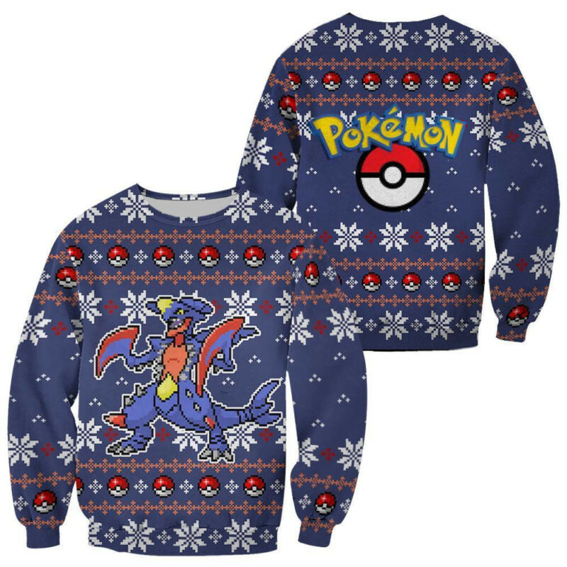 3D Anime Pokemon Garchomp Custom Fandom Ugly Christmas Sweater