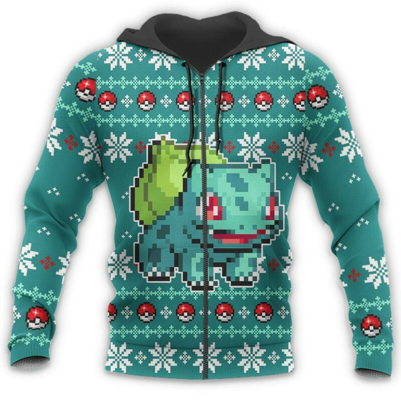 3D Anime Pokemon Bulbasaur Custom Fandom Ugly Christmas Sweater