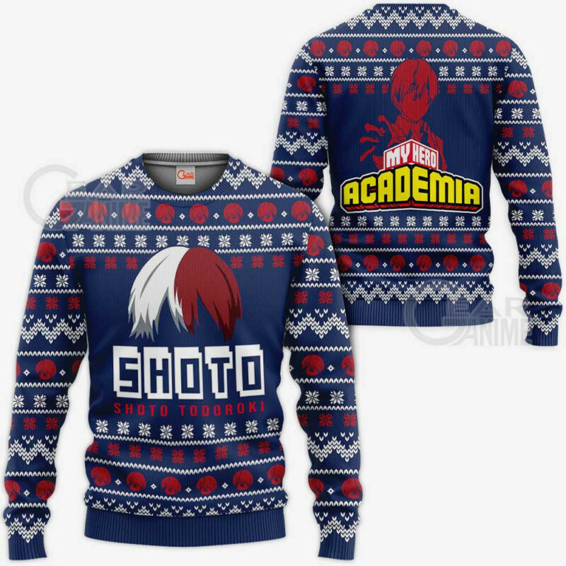 3D Anime My Hero Academia Shoto Todoroki Custom Fandom Ugly Christmas Sweater