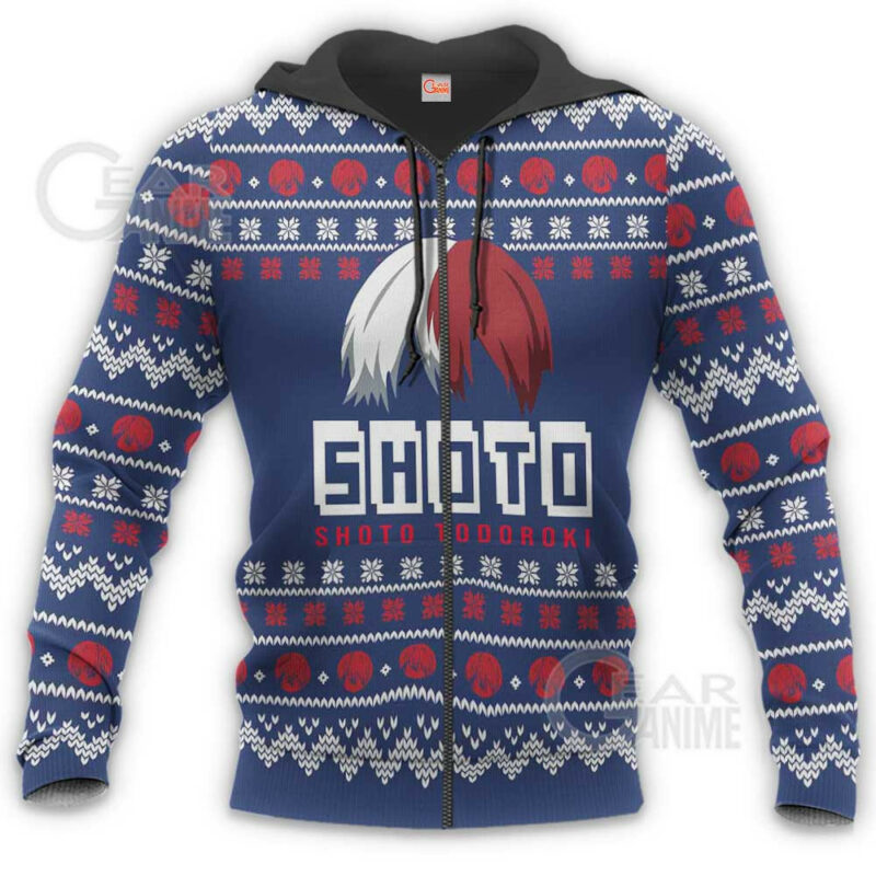 3D Anime My Hero Academia Shoto Todoroki Custom Fandom Ugly Christmas Sweater