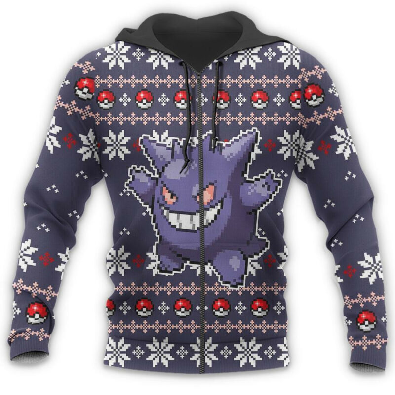 3D Anime Pokemon Gengar Custom Fandom Ugly Christmas Sweater