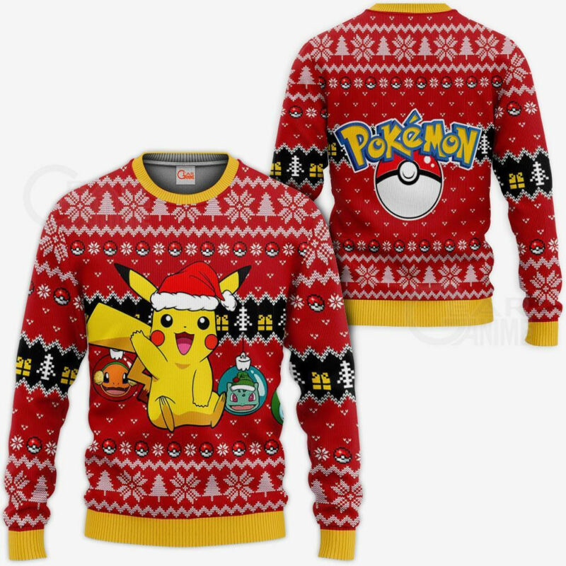 3D Anime Pokemon Cute Pikachu Custom Fandom Ugly Christmas Sweater