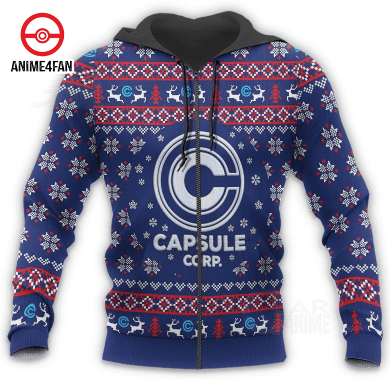 3D Anime Dragon Ball Capsule Custom Fandom Ugly Christmas Sweater VA211037