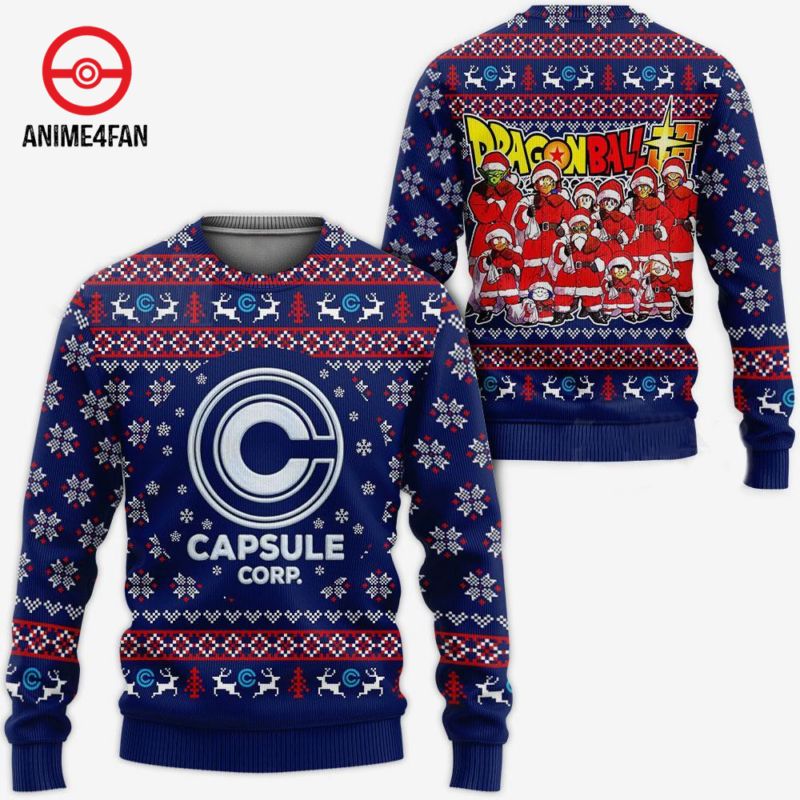 3D Anime Dragon Ball Capsule Custom Fandom Ugly Christmas Sweater VA211037