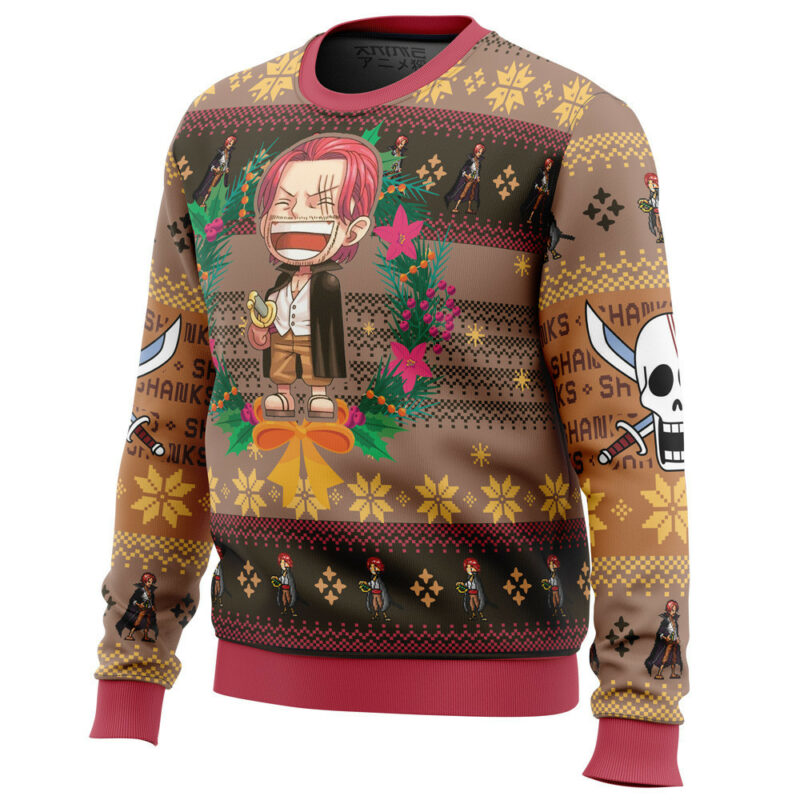 3D Anime One Piece Shanks Custom Fandom Ugly Christmas Sweater