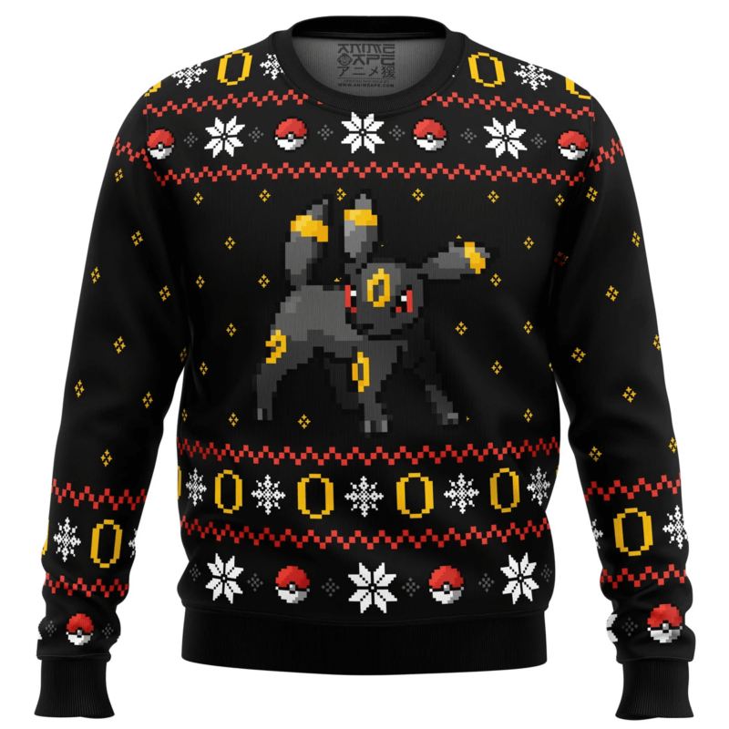 3D Anime Pokemon Ring of Umbreon Custom Fandom Ugly Christmas Sweater