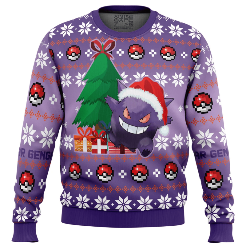 3D Anime Pokemon Gengar Custom Fandom Ugly Christmas Sweater VA4101301