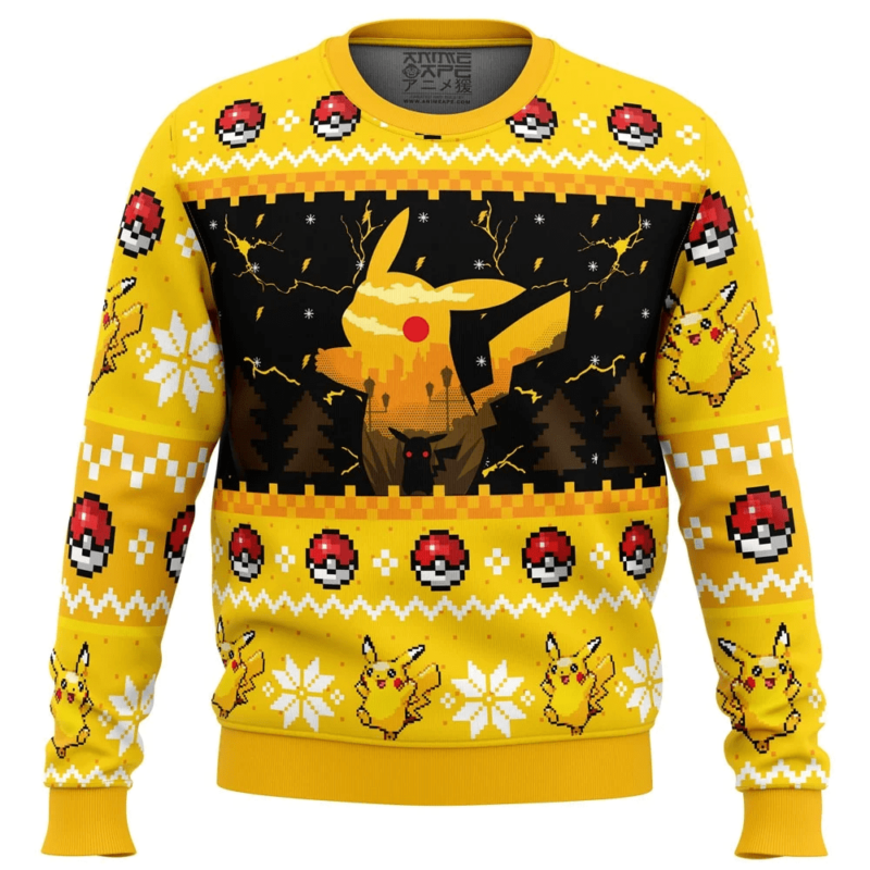 3D Anime Pokemon Electric Monster Custom Fandom Ugly Christmas Sweater