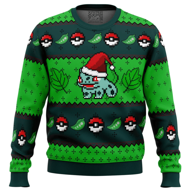 3D Anime Pokemon Bulbasaur Custom Fandom Ugly Christmas Sweater