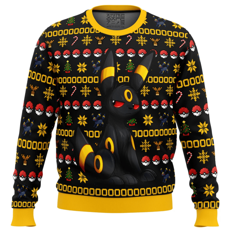 3D Anime Pokemon Umbreon Custom Fandom Ugly Christmas Sweater