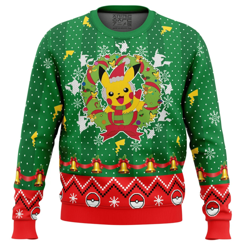 3D Anime Pokemon Pikachu Custom Fandom Ugly Christmas Sweater