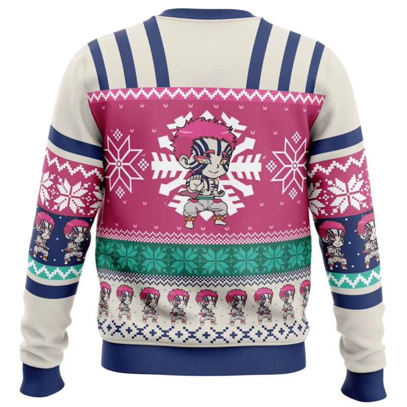 3D Anime Demon Slayer Akaza Custom Ugly Christmas Sweater