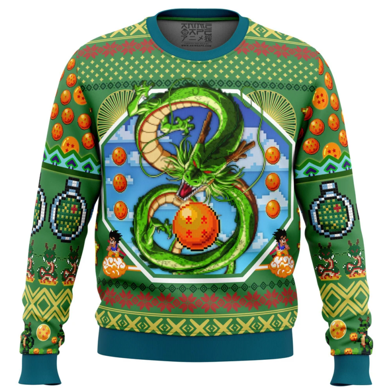 3D Anime Dragon Ball Shenron Custom Fandom Ugly Christmas Sweater VA308118