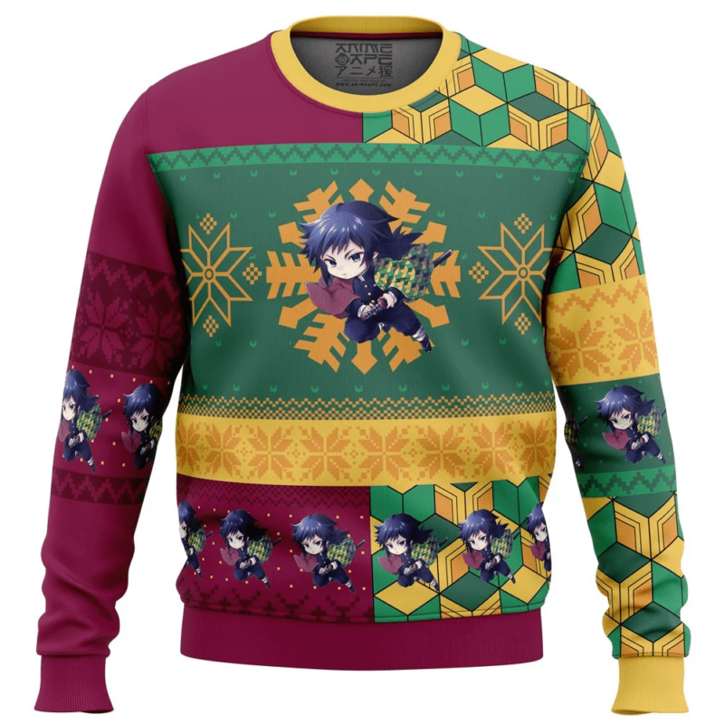 3D Anime Demon Slayer Giyu Tomioka Custom Ugly Christmas Sweater