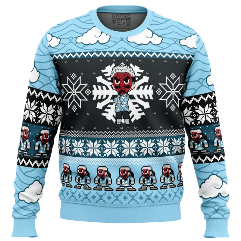 3D Anime Demon Slayer Urokodaki Sakonji Custom Ugly Christmas Sweater