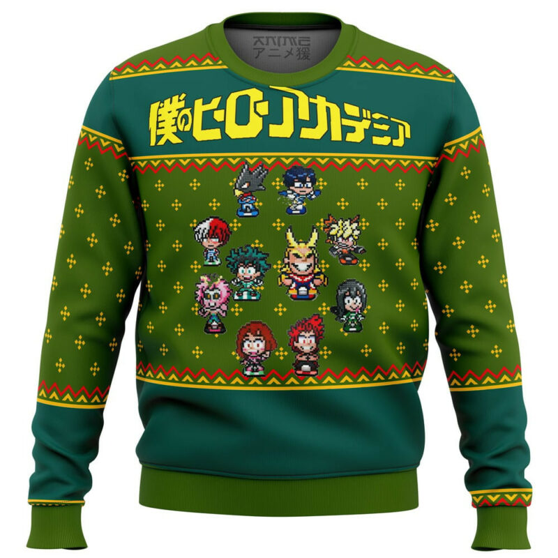 3D Anime My Hero Academia Sprites Custom Ugly Christmas Sweater