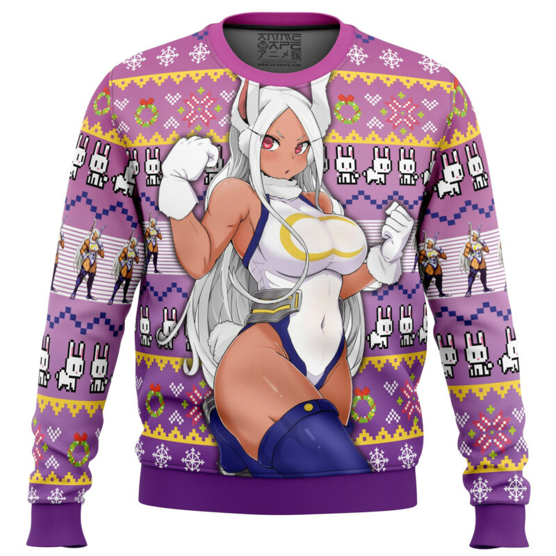 3D Anime My Hero Academia Rumi Usagiyama Mirko Custom Fandom Ugly Christmas Sweater