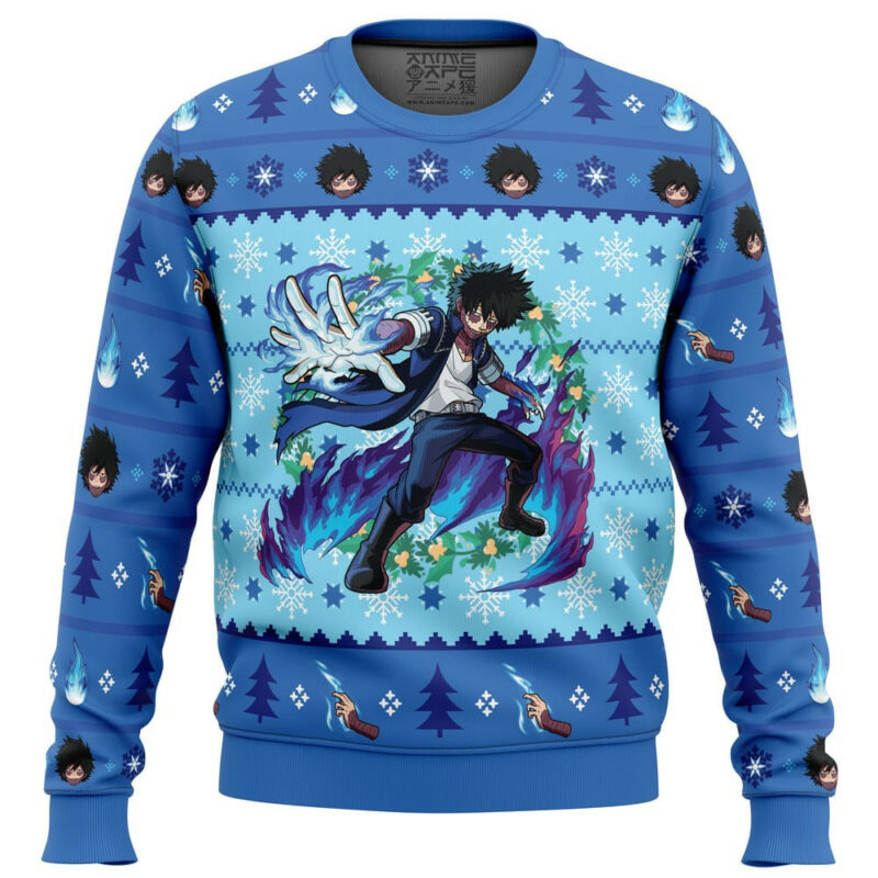 3D Anime My Hero Academia Dabi Custom Fandom Ugly Christmas Sweater