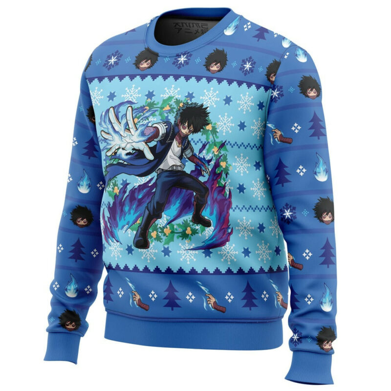 3D Anime My Hero Academia Dabi Custom Fandom Ugly Christmas Sweater