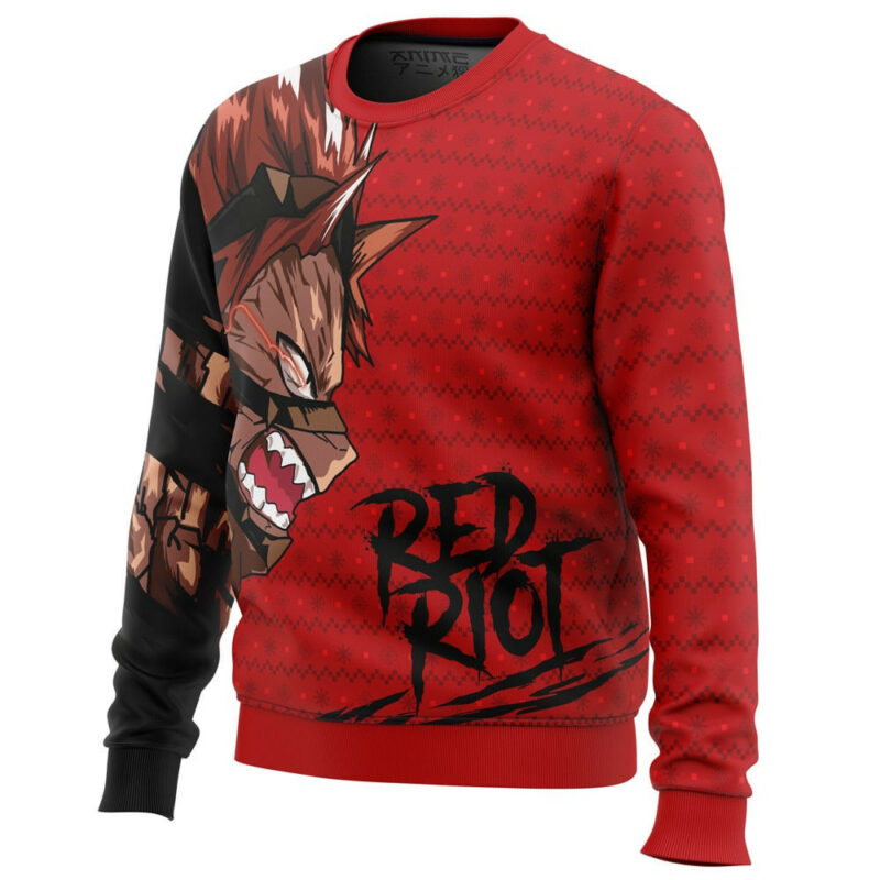 3D Anime My Hero Academia Unbreakable Red Riot Custom Ugly Christmas Sweater