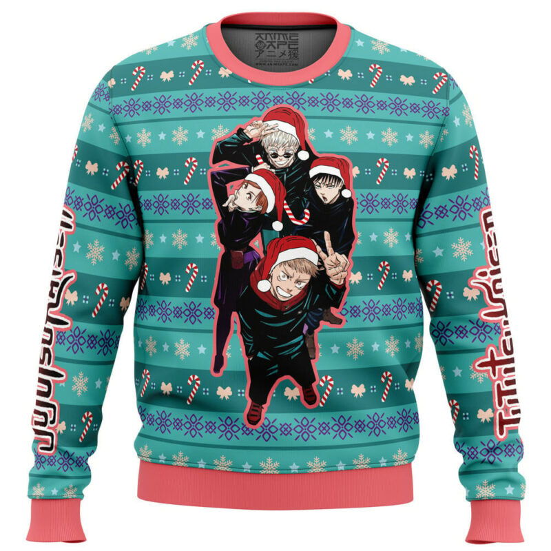 3D Anime Jujutsu Kaisen Happy Dub Cast Custom Fandom Ugly Christmas Sweater