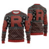 3D Anime Pokemon Team Rocket Red Black Custom Ugly Christmas Sweater