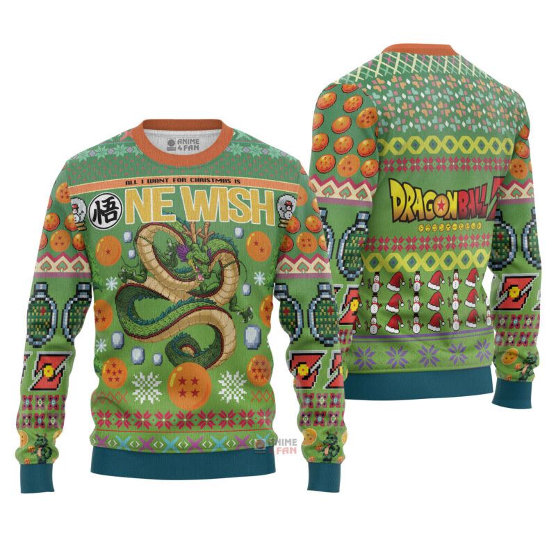 3D Anime Dragon Ball Shenron Custom Fandom V4 Ugly Christmas Sweater VA308057