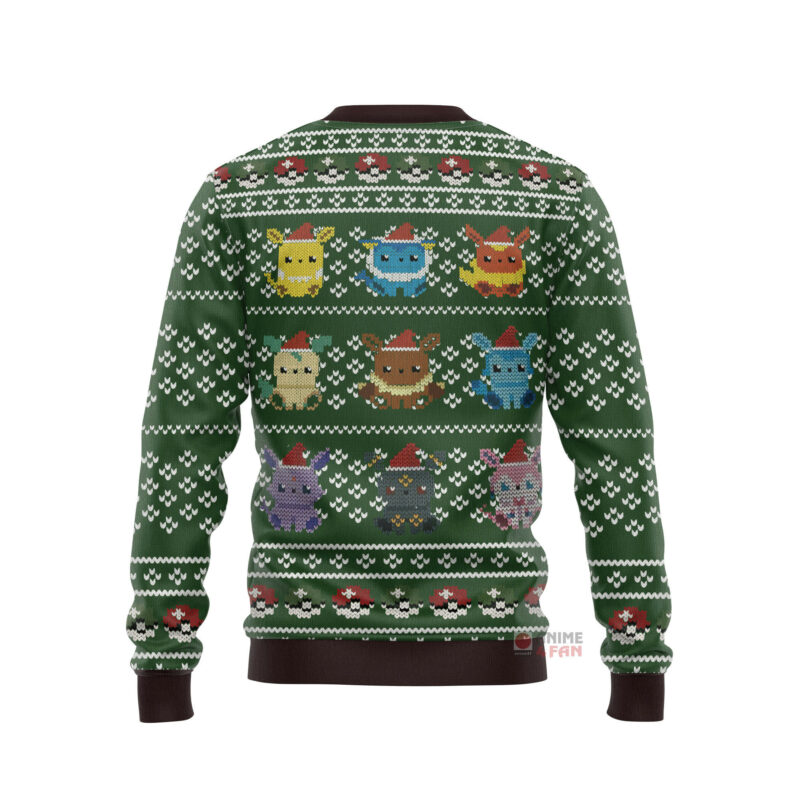 3D Anime Pokemon Eevee Eeveelutions Custom fandom Ugly Christmas Sweater VA308086