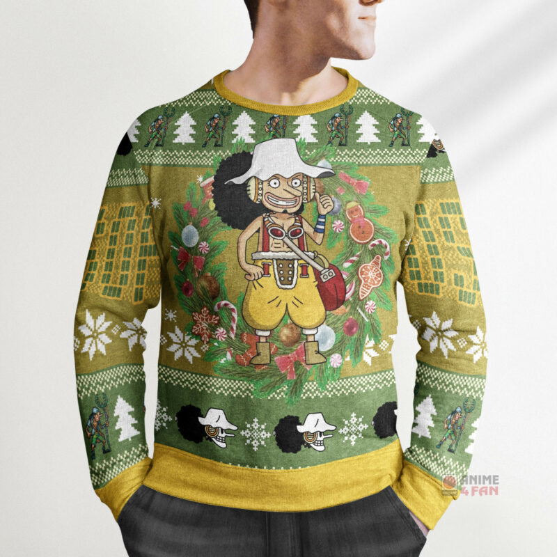 3D Anime One Piece Usopp Custom Fandom Ugly Christmas Sweater VA308112