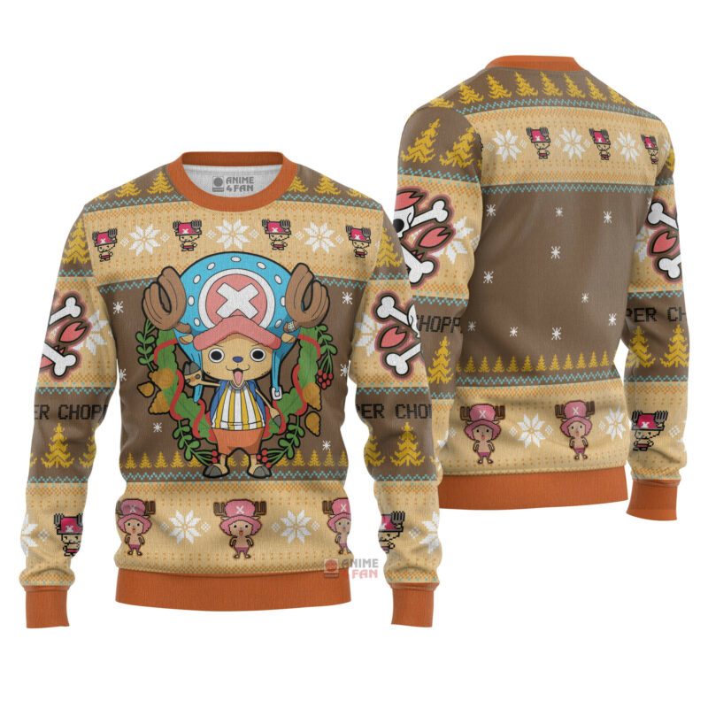 3D Anime One Piece Tony Chopper Custom Fandom Ugly Christmas Sweater