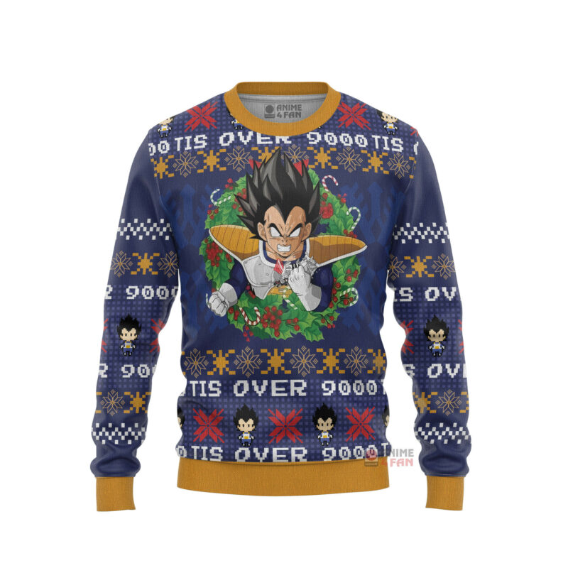 3D Anime Dragon Ball Tis Over 9000 Custom Fandom Ugly Christmas Sweater VA308115